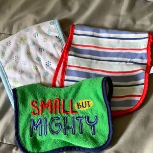 Random burp cloths and bib